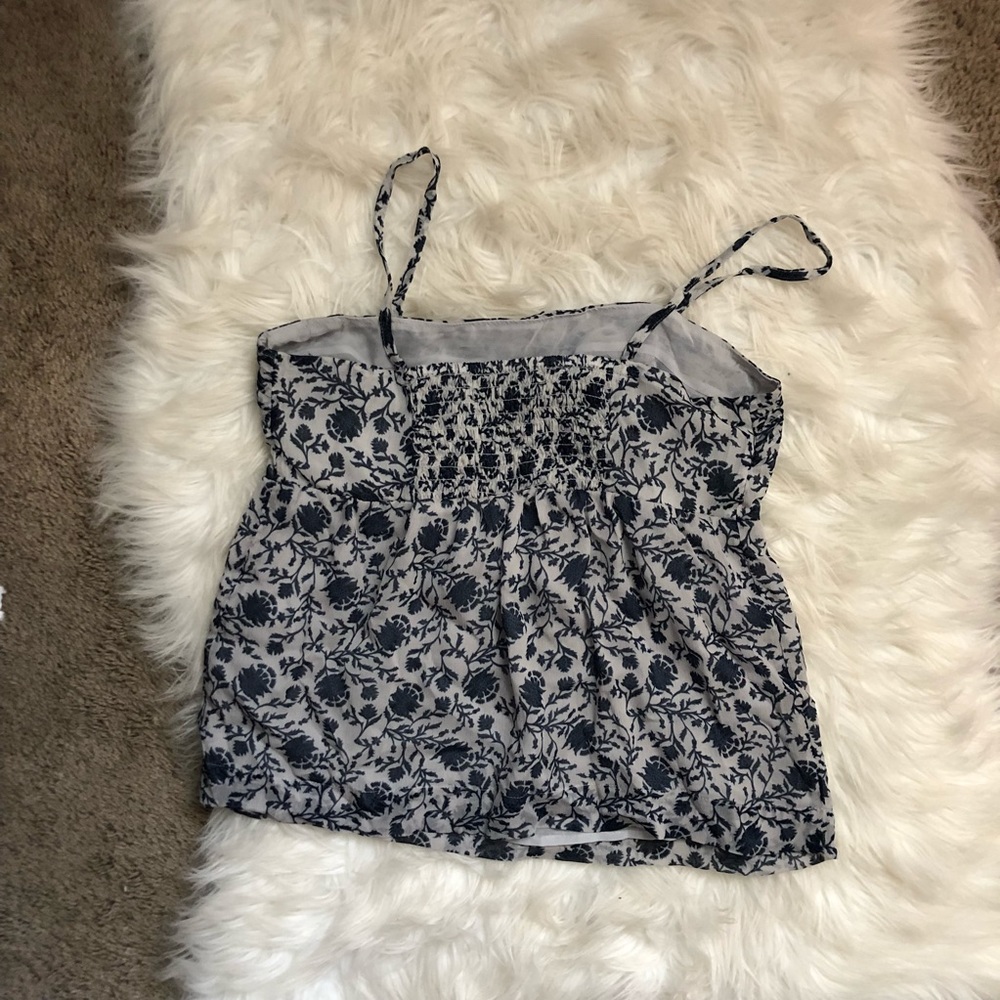 Loft Silky Babydoll Blue Floral Tank Top - Picture 7 of 7
